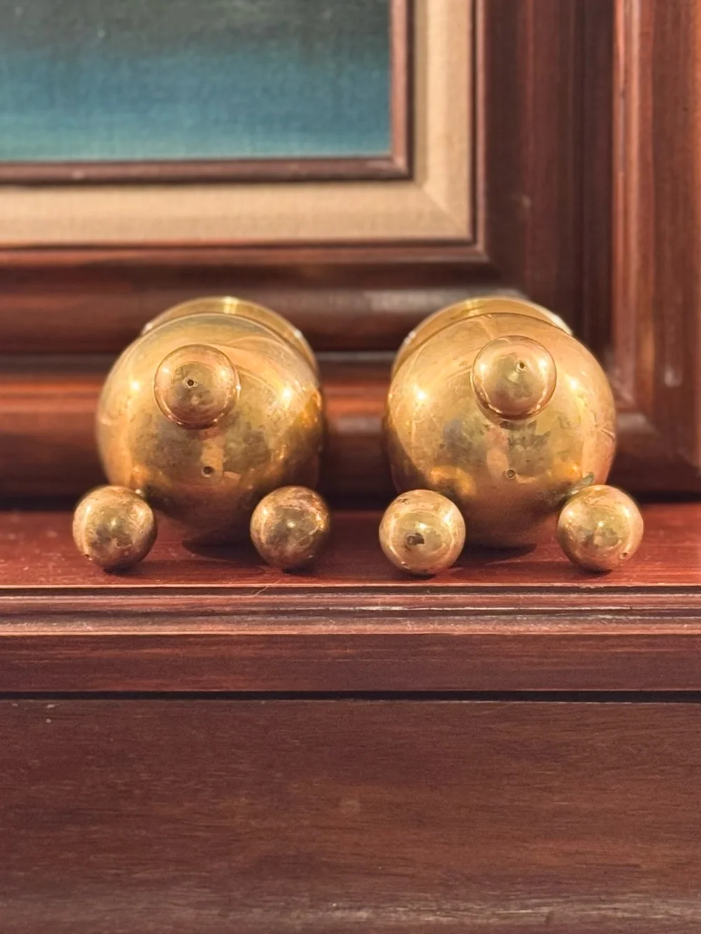 2 Mid-Century Modern Traditional Swedish Brass Candleholders, 1960s